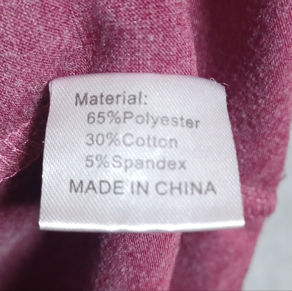 Simier Fariry Women's XL Burgundy Smocked Henley Boho Long Sleeve Cozy Tunic Top - Picture 6 of 9